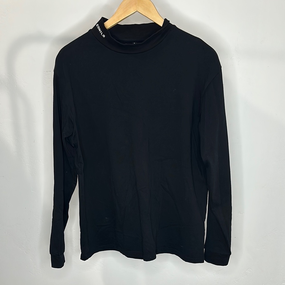 ESNTLS Mock Neck Black Long Sleeve